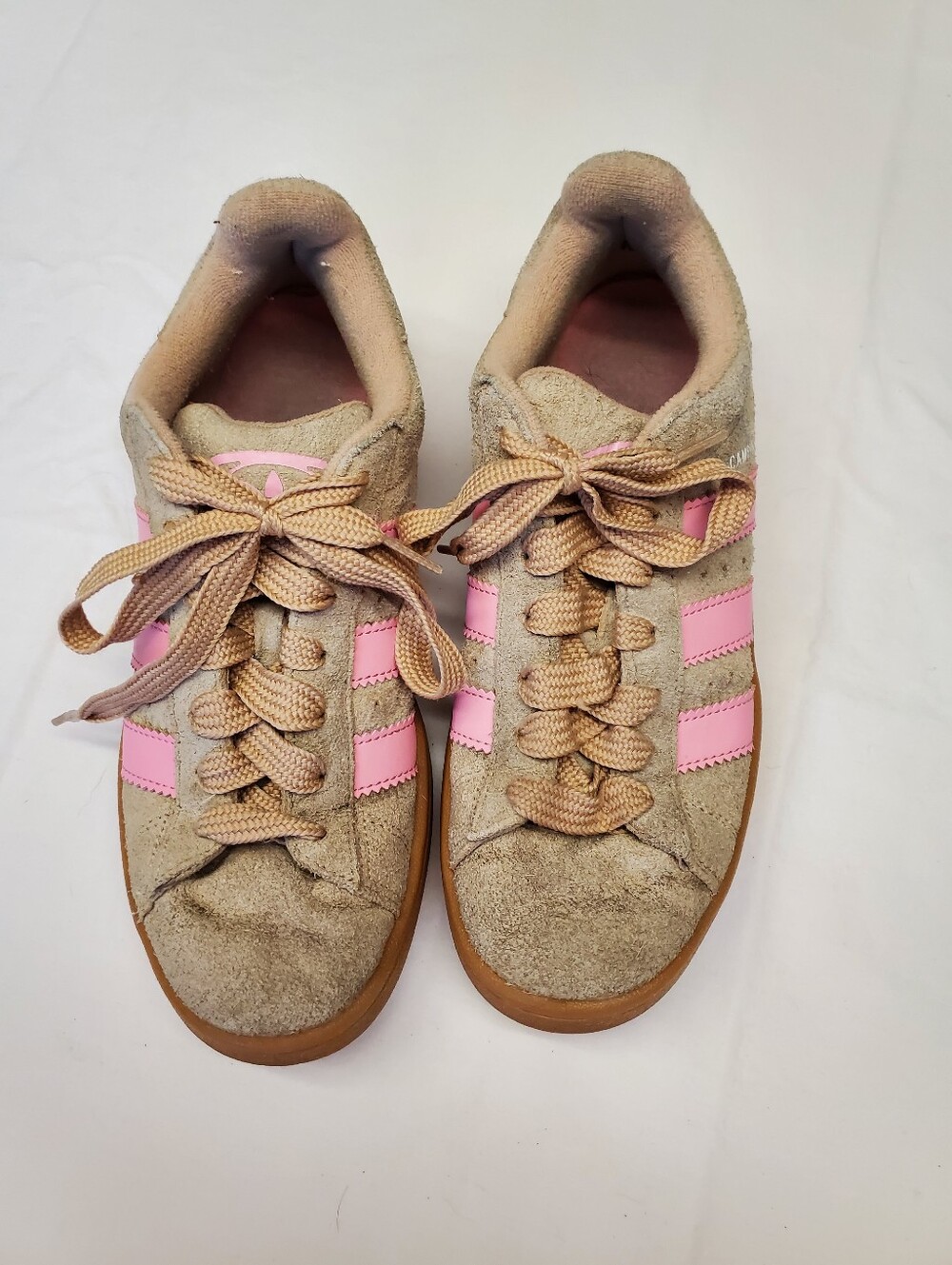 adidas Campus 00s pink stripe tan suede sneakers women's 7